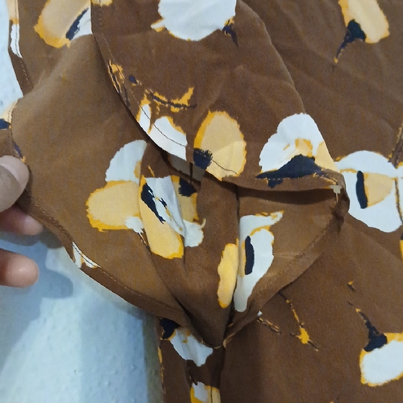 Equipment Floral Mini Dress in‎ Rust and Cream - Picture 7 of 11